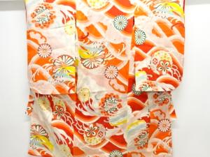 アンティーク 紋錦紗菊模様着物